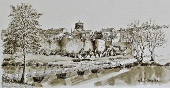 Contemporary work named « REMPARTS DE VOUVANT », Created by MICHEL AMIACHE