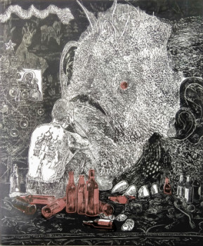 Contemporary work named « Septième œuvre, de la série « Zoona +373 » », Created by KRISTINA BUGA