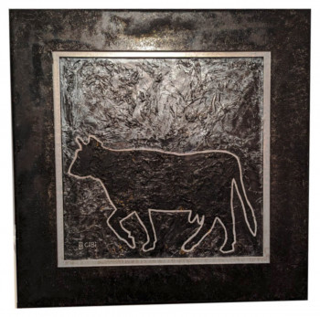 Contemporary work named « BLACK AND SILVER VACHE QUI RIT », Created by CIBI