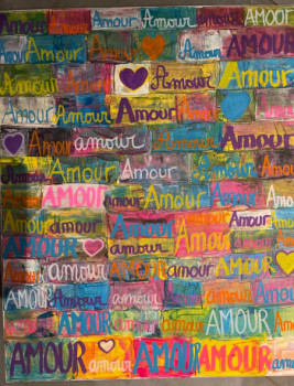 Named contemporary work « Le mur des amours », Made by SYLVIE SOSTELLY