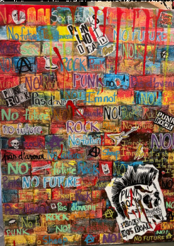 Named contemporary work « Punk’s not dead », Made by SYLVIE SOSTELLY