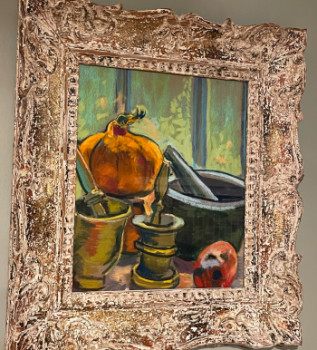 Named contemporary work « “Nature morte au potiron et mortiers” », Made by SUREN