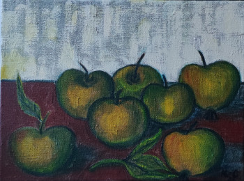 Named contemporary work « Pommes d'or nature morte », Made by KOZAR