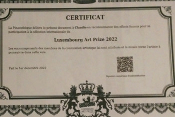 Named contemporary work « Certificat Luxembourg Art Prize 2022 », Made by CLAUDIE-SAVELLI-CLAUDIO