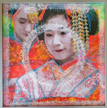 Named contemporary work « Geisha 5 », Made by FRéDéRIC HAIRE