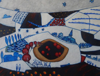Named contemporary work « Le village », Made by RENé-CLAUDE MIGAUD