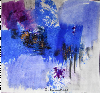 Named contemporary work « Bleu 9 », Made by J. CAUMES