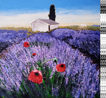 Named contemporary work « Champ de lavande », Made by ALBER