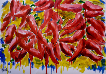 Named contemporary work « Piments rouges », Made by GéRARD JOURNO
