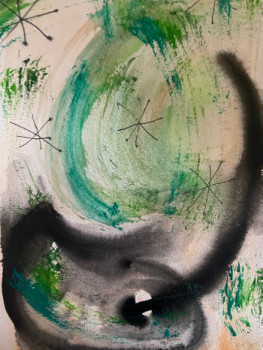 Named contemporary work « Green swirl #01 », Made by AERH ARTS