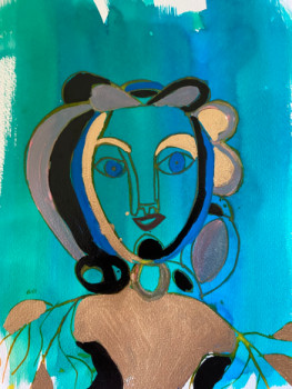Named contemporary work « Portrait inspired by Picasso », Made by AERH ARTS