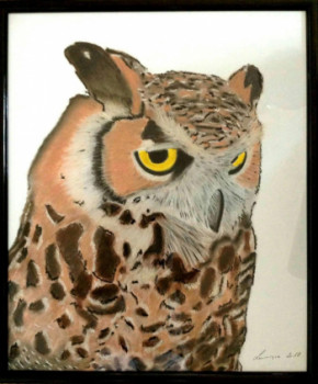 Named contemporary work « HIBOU », Made by LAURENCE LBN
