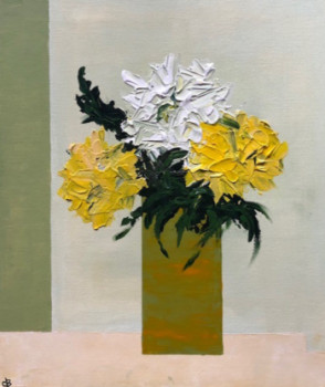 Named contemporary work « Vibrant Flowers », Made by CB