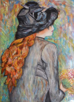 Named contemporary work « La Jeune Fille au Bouquet », Made by NINA