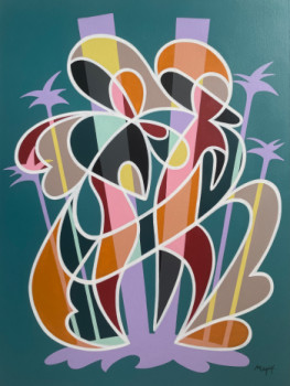 Named contemporary work « Caribbean II », Made by MAGUY VAZ