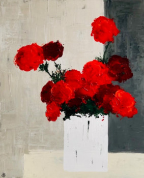 Named contemporary work « Red roses », Made by CB