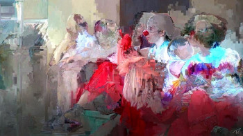 Named contemporary work « clowns "chorimages 5" », Made by PAT O'BINE