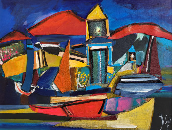 Named contemporary work « Quai du Pas de Côté 1 », Made by MURIEL CAYET