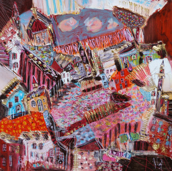 Named contemporary work « Rue des Promeneurs Assis 1 », Made by MURIEL CAYET