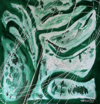 Named contemporary work « inerties vert blanc », Made by JIPé