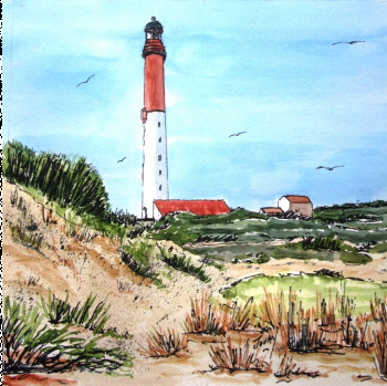 Named contemporary work « PHARE DE LA COUBRE », Made by JOUAN