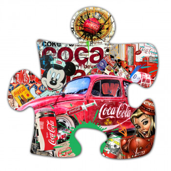 Named contemporary work « Puzzle Coca Cola », Made by LASCAZ