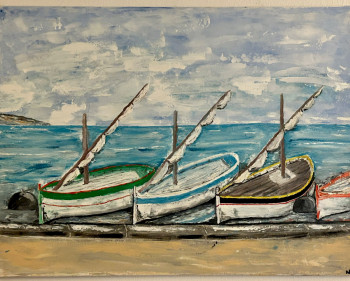 Named contemporary work « Les barques », Made by ELEOMI LIE