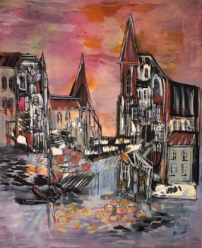 Named contemporary work « Rose est la ville », Made by MURIEL CAYET