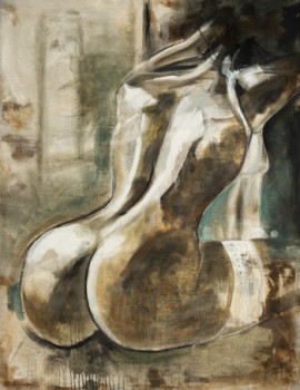 Named contemporary work « Nu nuisette », Made by ėCLABOUSSEUR D'ART