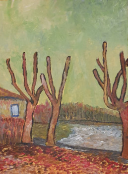 Named contemporary work « Vue sur Garonne », Made by SIMONNE
