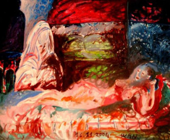 Contemporary work named « odalisque allongée », Created by WAN
