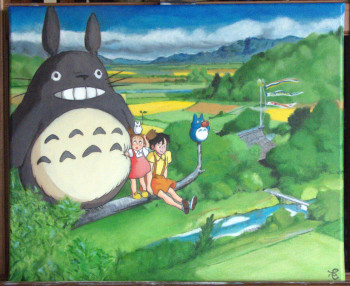 Named contemporary work « Le voyage de Totoro », Made by CYBO