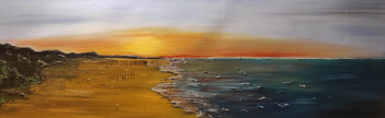 Named contemporary work « Coucher de soleil sur les dunes de Blériot », Made by VALERIE DE LA MERCIE
