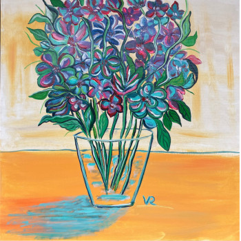 Named contemporary work « Flowers », Made by VALéRIE RIOU