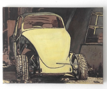 Named contemporary work « Tableau voiture vintage - Dodoche », Made by NADEGEPAINTER