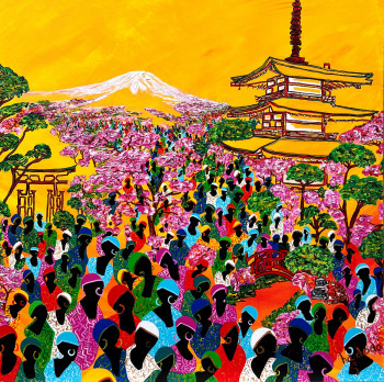 Named contemporary work « N°362 -  富士山に行く-Rendez-vous au mont Fuji », Made by NADODO
