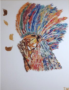 Named contemporary work « L'INDIEN », Made by FLORENCE LASSABLIERE SANZELLE