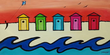 Named contemporary work « Cabines de plage », Made by LAURENCE LBN