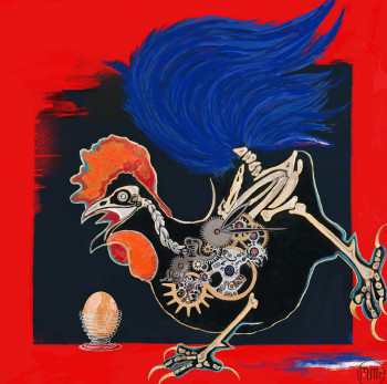 Named contemporary work « oeuf à la Coq », Made by MUTTI