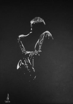 Named contemporary work « Saxophoniste », Made by OLIVIER ARTZ