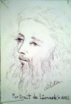 Named contemporary work « Portrait de Leonardo da Vinci », Made by MITRA SHAHKAR