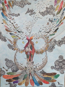 Named contemporary work « J'étais les oiseaux », Made by JUSTINE GUYOMARD
