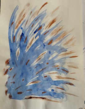 Named contemporary work « l'éclat bleu », Made by VIVIANE