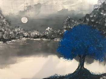 Named contemporary work « l'arbre bleu », Made by HESSE