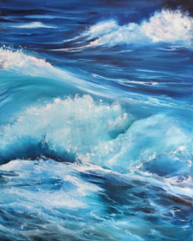 Named contemporary work « Blue wave », Made by ROSE