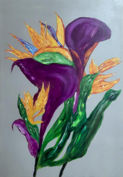 Named contemporary work « Tropical Flowers », Made by PATRICK JOOSTEN