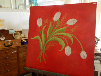Named contemporary work « tulipes », Made by EVELYNE BOZZATO