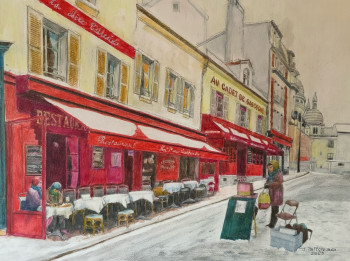 Named contemporary work « IL NEIGE PLACE DU TERTRE, BRR », Made by JACQUES TAFFOREAU