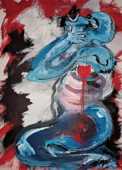 Named contemporary work « Le cri - Mon coeur saigne », Made by GABRIEL ANGELO CAMPANOZZI