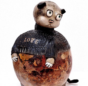 Named contemporary work « Love, chat de la série CalbinoOz », Made by ELEANOR GABRIEL